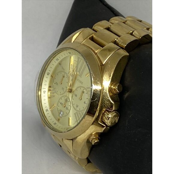 Michael Kors MK5605 Women's Gold Stainless Steel Gold Analog Dial Watch GE422 - Picture 4 of 12